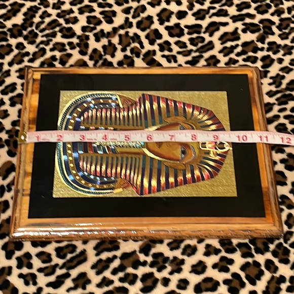 KING TUT Gold Mask 💛 Wood Frame Art Egypt Pharaoh Africa History Royalty Hiero - Picture 9 of 15